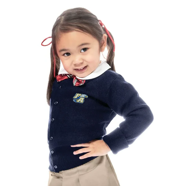 Classroom 56422 Uniforms Girls Cardigan Sweater Embroidery Logo