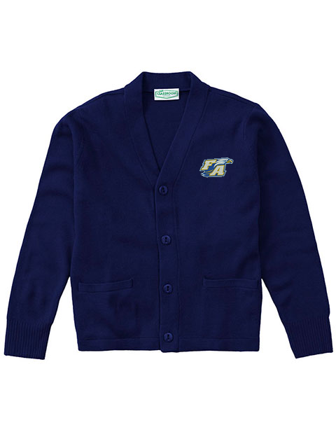 Classroom 56432 Uniforms Unisex Cardigan Sweater Embroidery Logo (Youth and Adult Size)