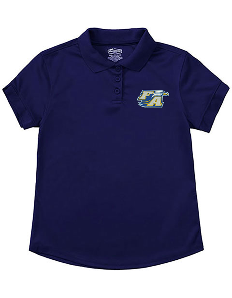 Classroom Uniforms Girls Short Sleeve Moisture Wicking Polo CL-58632 Embroidery Logo