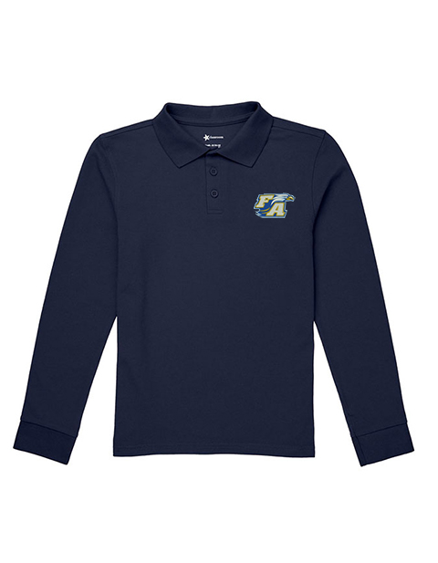 Youth Long Sleeve Pique Polo CR835Y Embroidery Logo