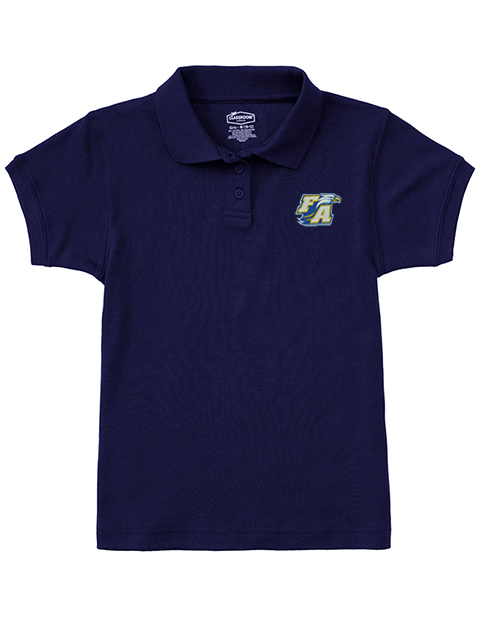 Classroom Youth Girls Short Sleeve Fitted Interlock Polo CR858Y Embroidery Logo